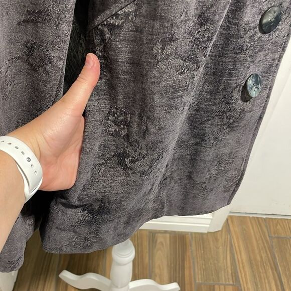 J. Jill Gray Velvety Tapestry Floral Pattern 3 Button Blazer Size Small - Picture 5 of 9